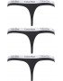 Calvin Klein  QD3587E-001 Thong 3PK, βαμβακερά κυλοτάκια  σε συσκευασία των 3 τεμαχίων ΜΑΥΡΑ